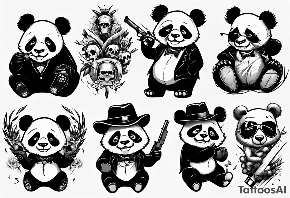 gangster panda tattoo idea