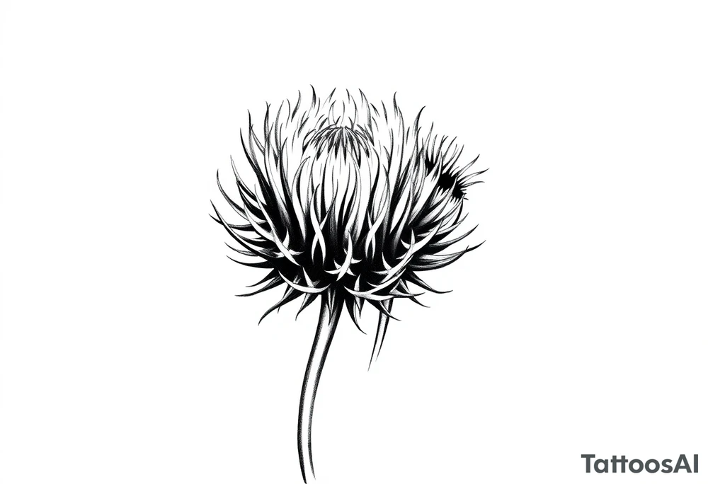 thistle minimalist tattoo idea