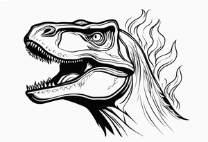 dinosaur with flames coming out of mouth tattoo idea