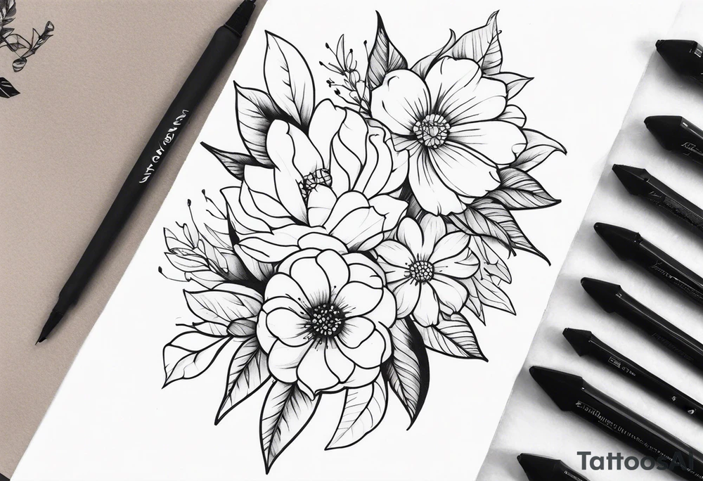Floral sleeve tattoo idea