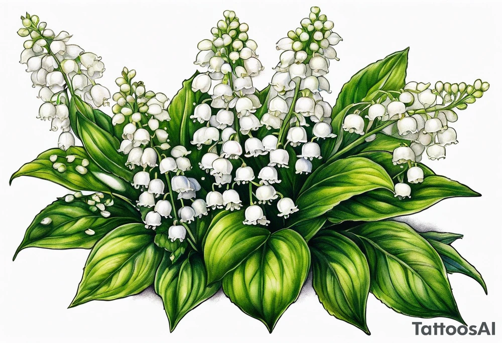 ageratina altissima (white snakeroot) and lily of the valley tattoo idea