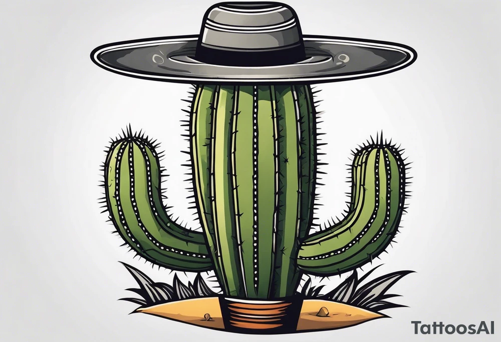 wide Cactus wearing a sombrero black and grey tattoo idea wide Cactus wearing a sombrero black and grey tattoo idea