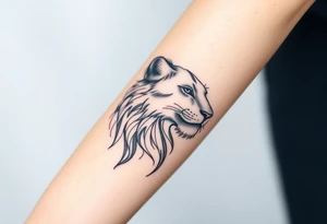 Half of a lioness tattoo idea