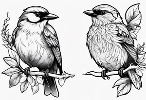 outline of two birds tattoo idea
