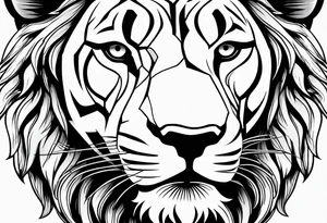lions face tattoo idea