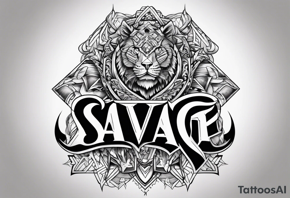 savage lettering tattoo idea