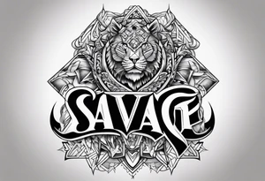 savage lettering tattoo idea