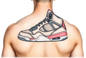 Create a shoe that is like a Jordan 11 and Jordan 4 combined have very similar features tattoo idea