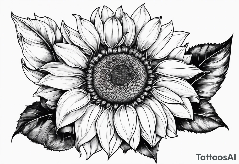 Sunflower, book, flower rose tattoo idea