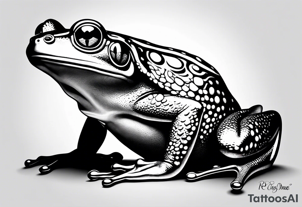 a psychedelic frog tattoo idea