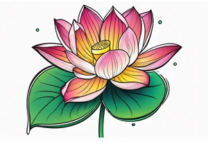 Lotus flower with stem tattoo idea