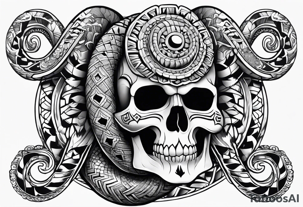 aztec snake sleeve tattoo idea