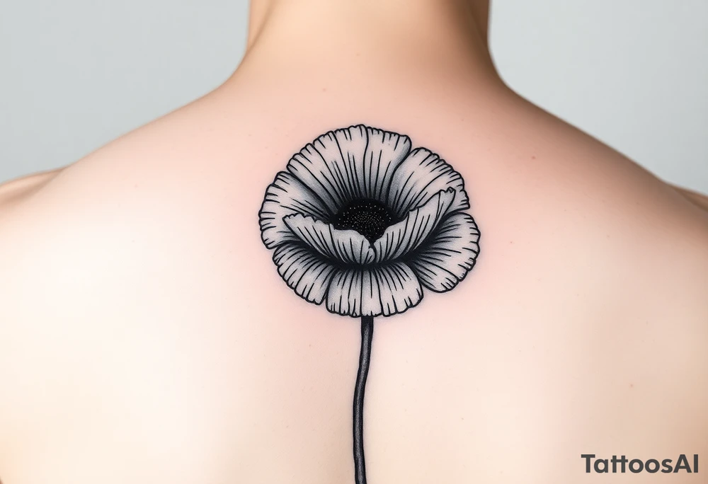 Violetten poppy tried together tattoo idea