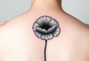Violetten poppy tried together tattoo idea