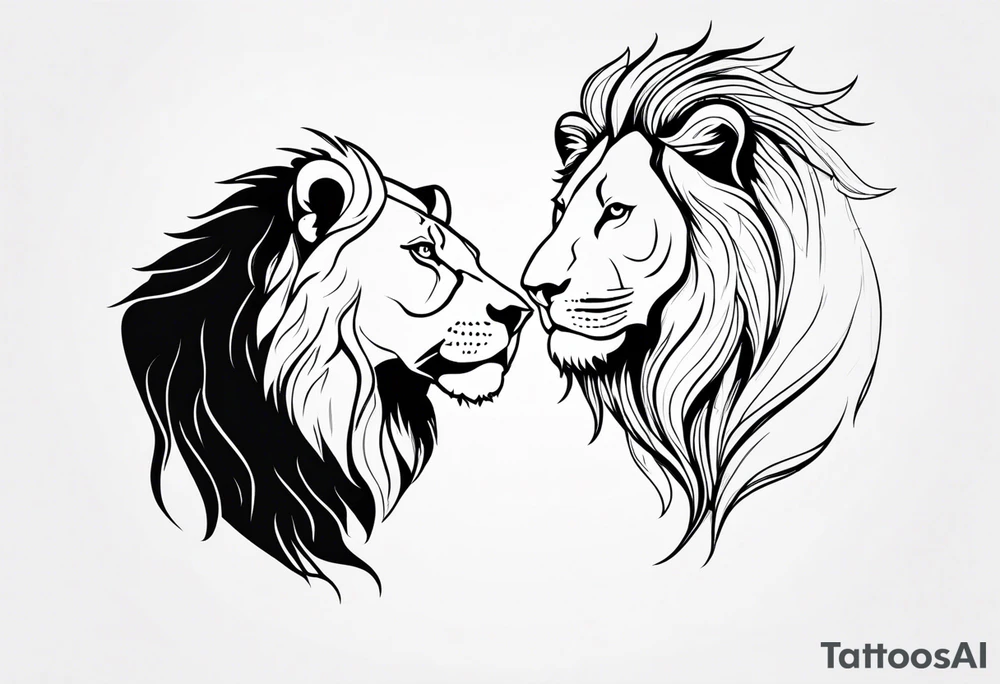 lion and lioness tattoo idea