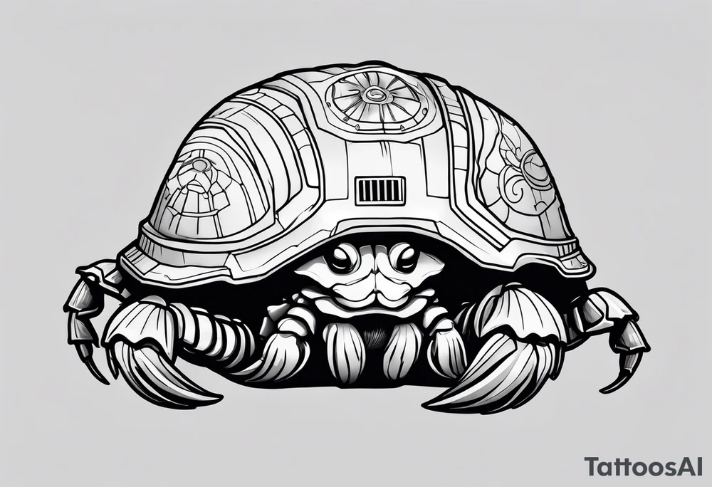 Hermit Crab wearing a starwars stormtrooper helmet tattoo idea