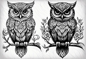 Cute owl tattoo idea