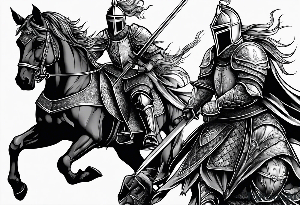 knight kneeling tattoo idea