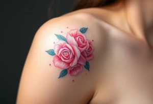 A fingerprint with soft pastel roses intertwined, creating a delicate floral effect tattoo idea