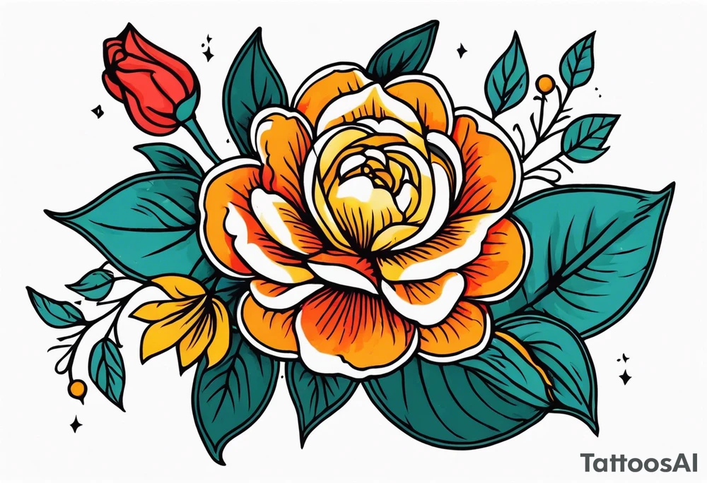pray

old school vintage simple traditional design with vintage flowers surrounding
bold color simple tattoo idea