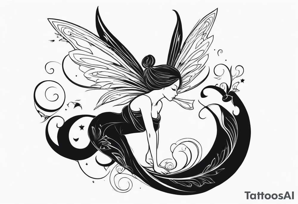 A fairy with a tail tattoo idea