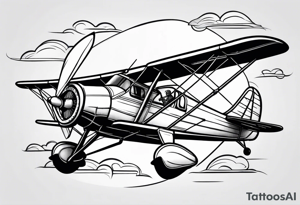monkey flying plane tattoo idea