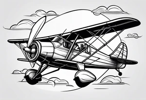 monkey flying plane tattoo idea