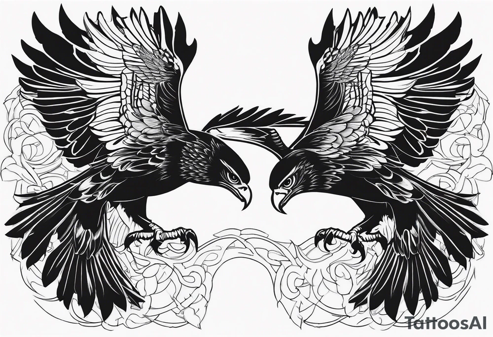 hawks fighting tattoo idea