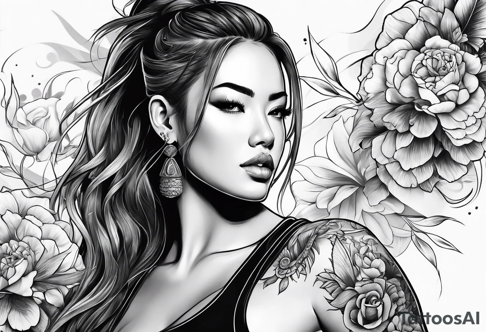 Female martial artist tattoo idea