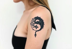 yin yang dragon tree of life tattoo idea