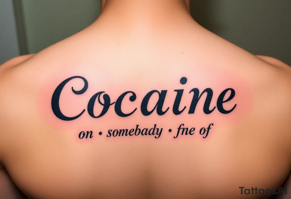 Cocaine written on somebody's foot to be tattooed tattoo idea