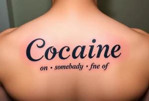 Cocaine written on somebody's foot to be tattooed tattoo idea