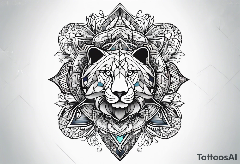 ocean, géométric tattoo idea