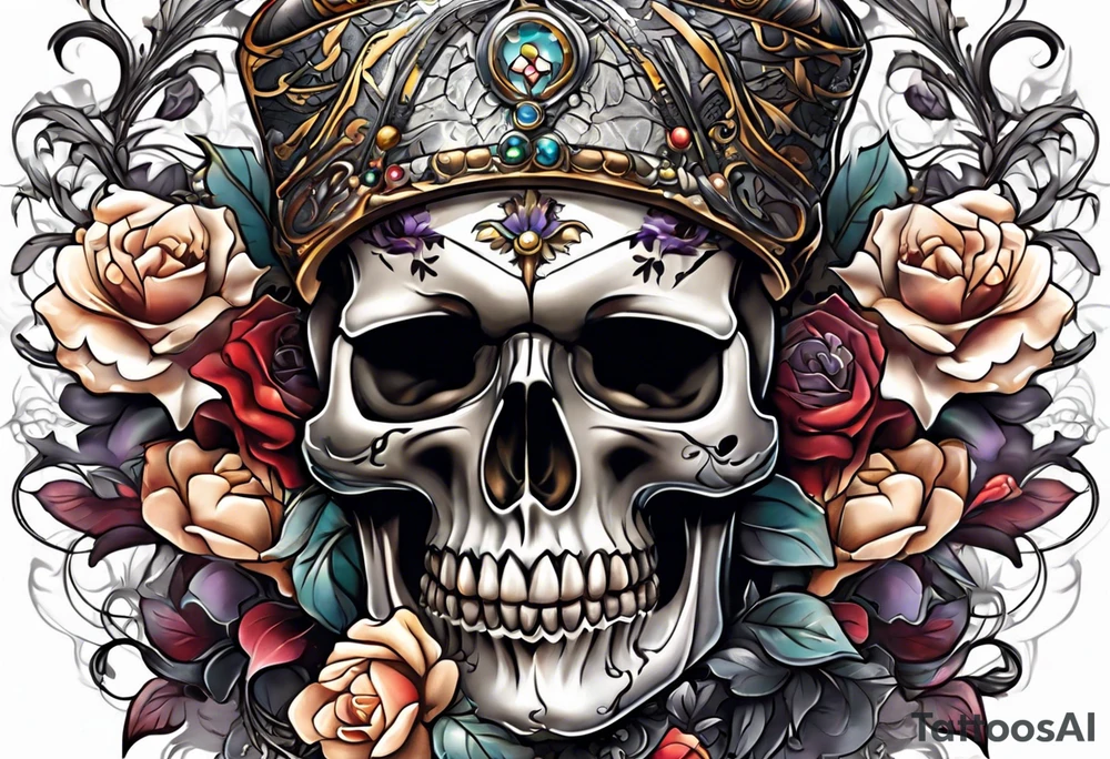 extreme joint pain breaking through skin on arm skull no flowers tattoo idea