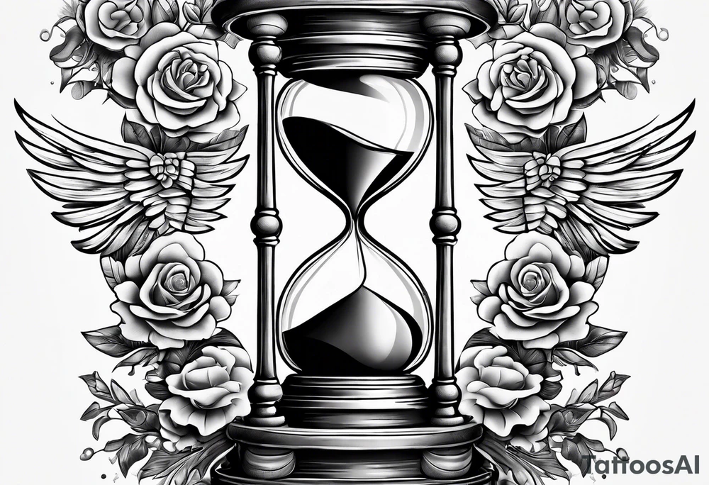 hourglass with wing carpe diem tattoo idea