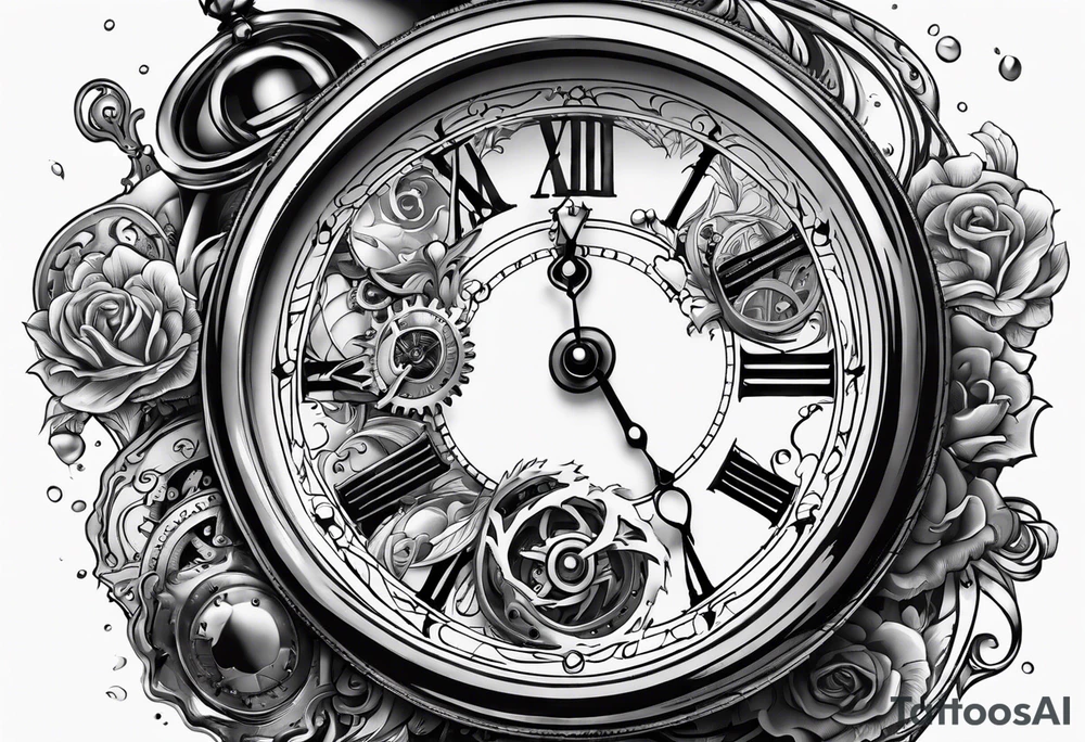 Old school pocket watch exploded showing inner mechanism tattoo idea Old school pocket watch exploded showing inner mechanism tattoo idea