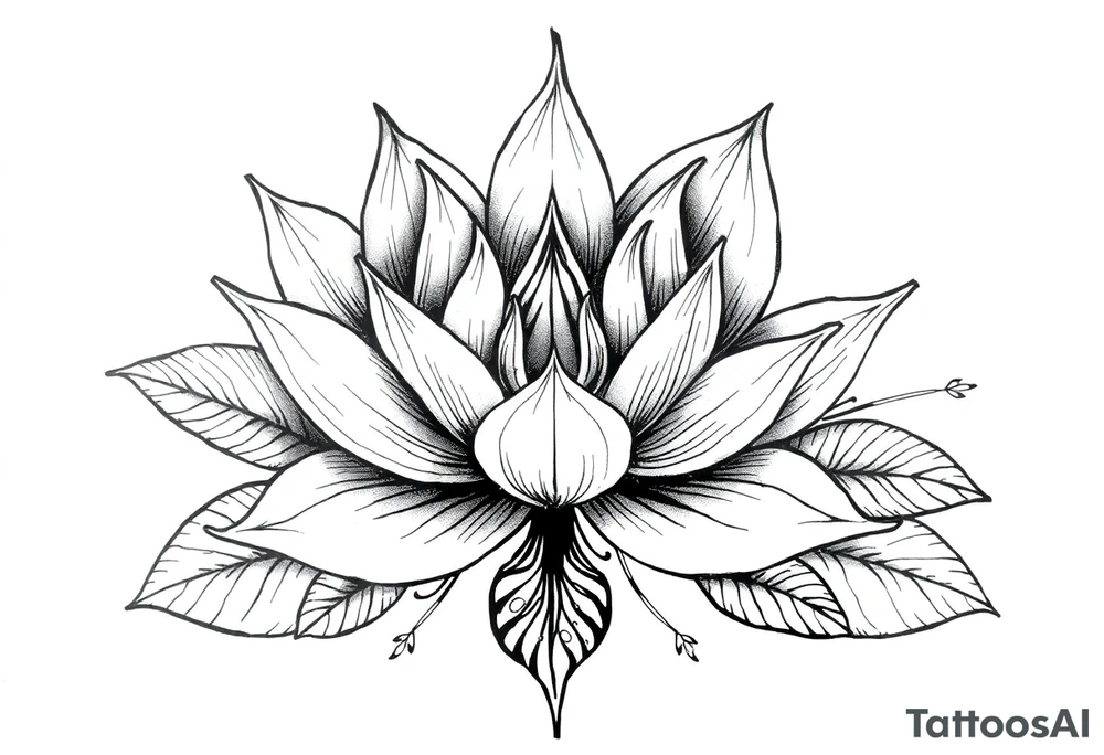 Water lily, earth, air, fire, water, tree, wiccan tattoo idea