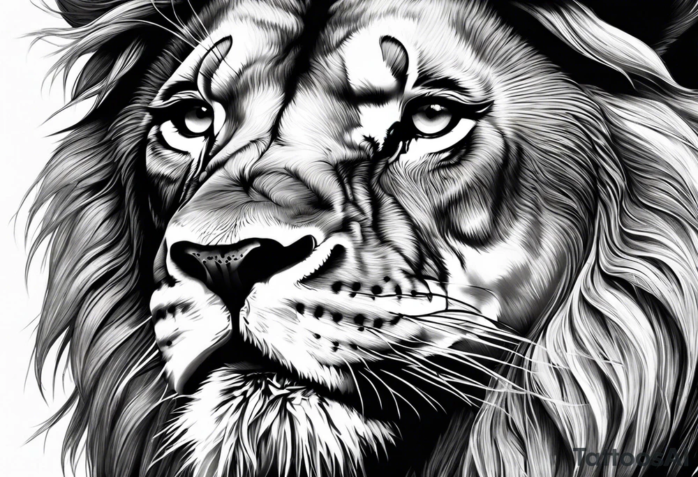 lion close up angry tattoo idea