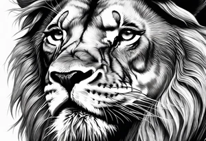 lion close up angry tattoo idea