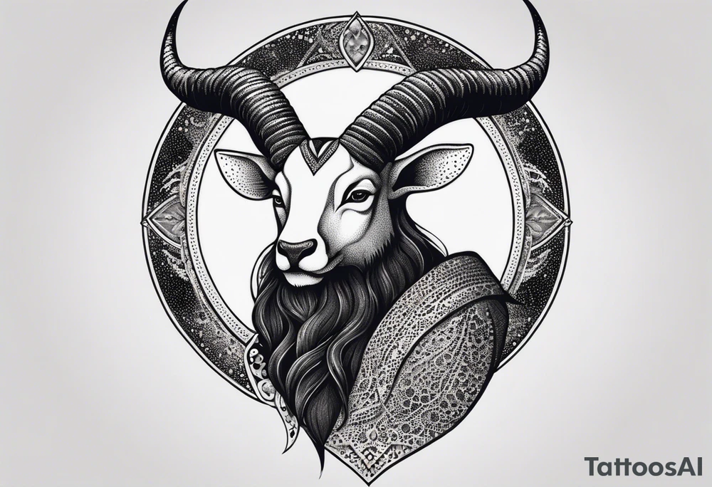 capricorn with beard tattoo idea