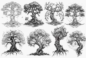 Dying night elf tree tattoo idea