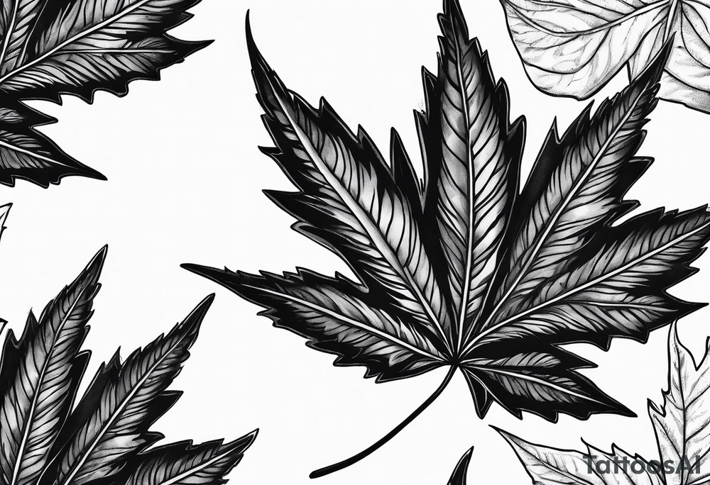 weed leaf's tattoo idea