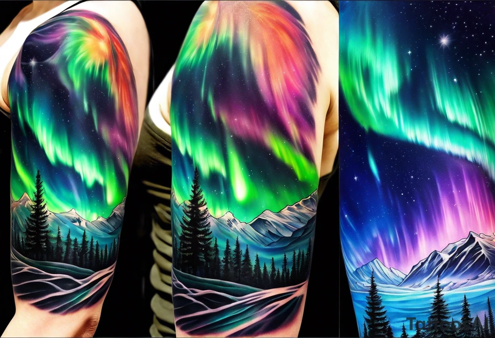 Northern lights
Half sleeve design tattoo idea