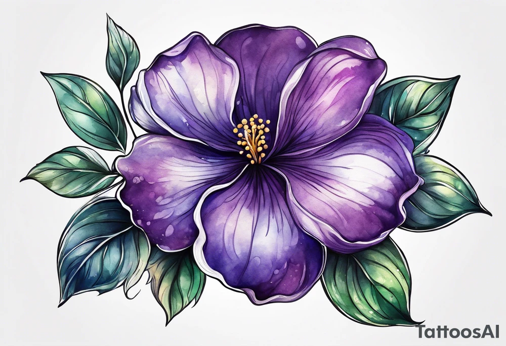 Violet flower made with fingerprint tattoo idea