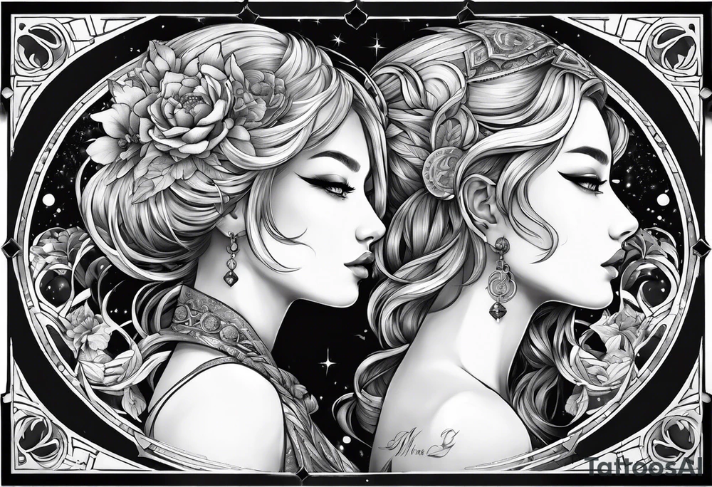 Gemini zodiac sign tattoo idea