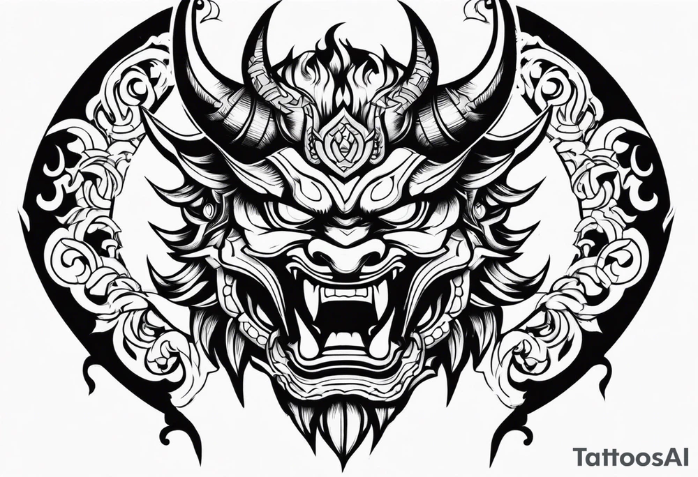 Oni tattoo stencil tattoo idea