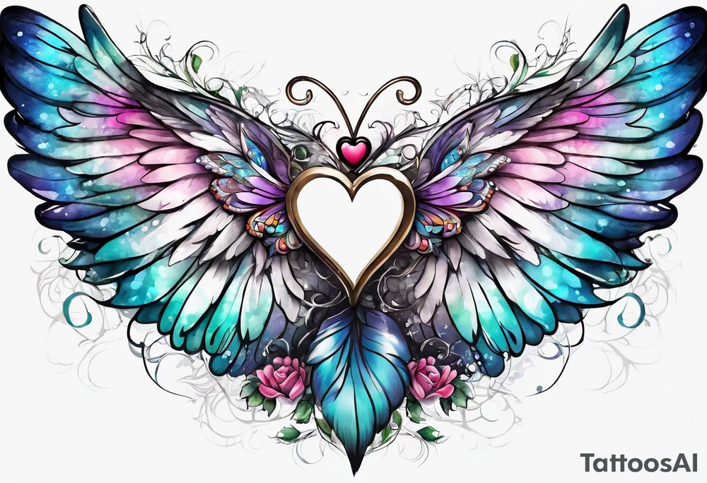 One Angel wing with butterfly with your wings were ready but my heart was not tattoo idea