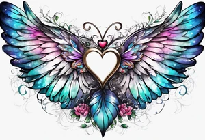 One Angel wing with butterfly with your wings were ready but my heart was not tattoo idea