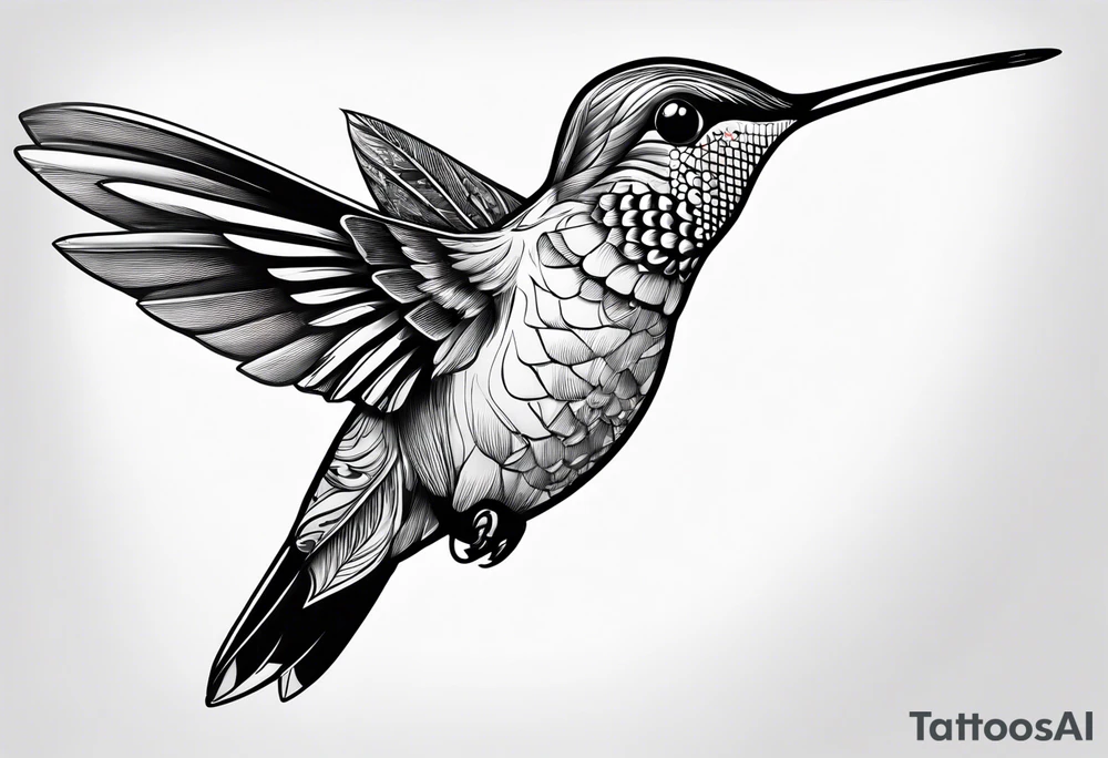hummingbird simple tattoo idea
