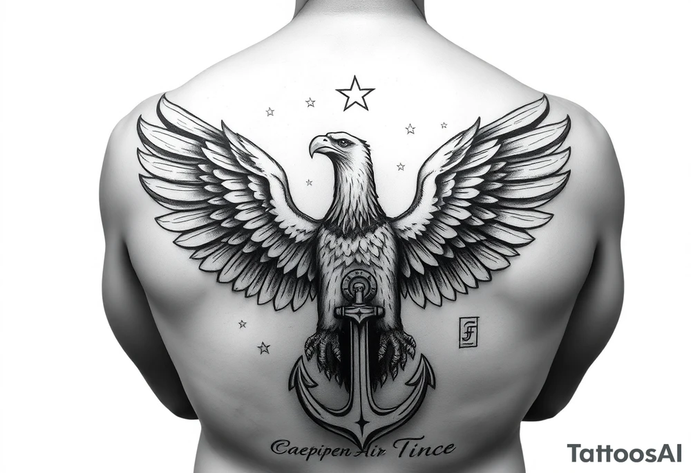 Father time, Keeper of the stars, Forest, anchor,
Canadian Air force eagle tattoo idea